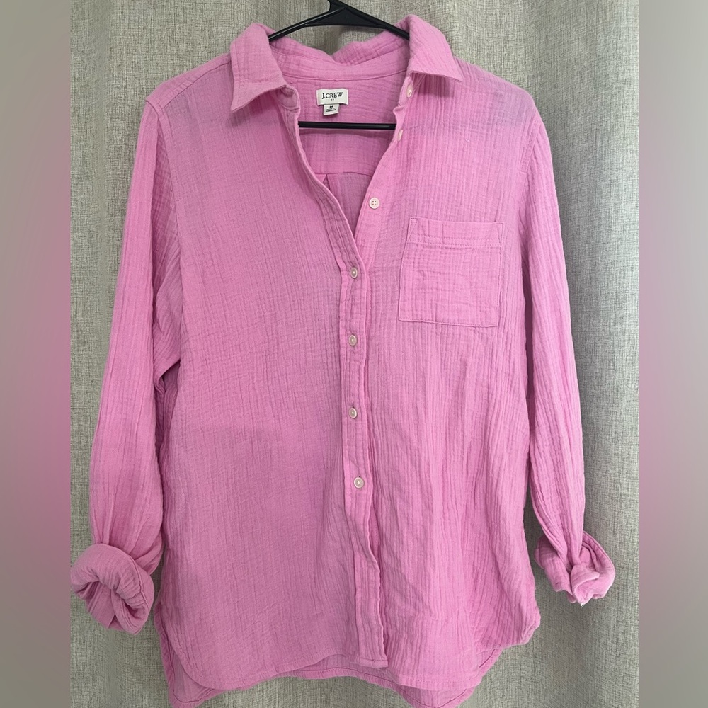 J. Crew woman’s Vibrant Pink Button Down Shirt